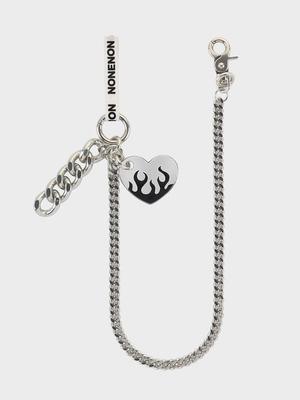 NONENON FLAME LOVE KEYRING(BLACK)_L