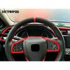 For Honda Civic 2016- CR-V CRV 2017- Carbon Fiber Steering Wheel Cover Molding Trim Frame Sticker Interior Accessories