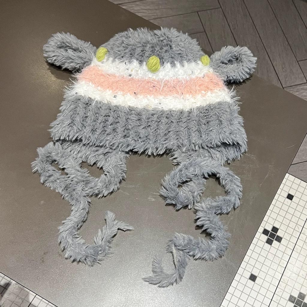 Cute lamb ears plush hat women's autumn and winter new furry hat warm ear protection knitted hat