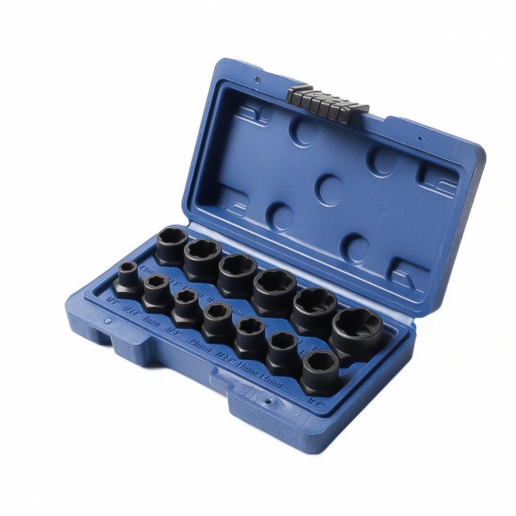 Heavy Duty Bolt Extractor Kit | Nut and Set, for Mechanical Maintenance 40CR 13PC