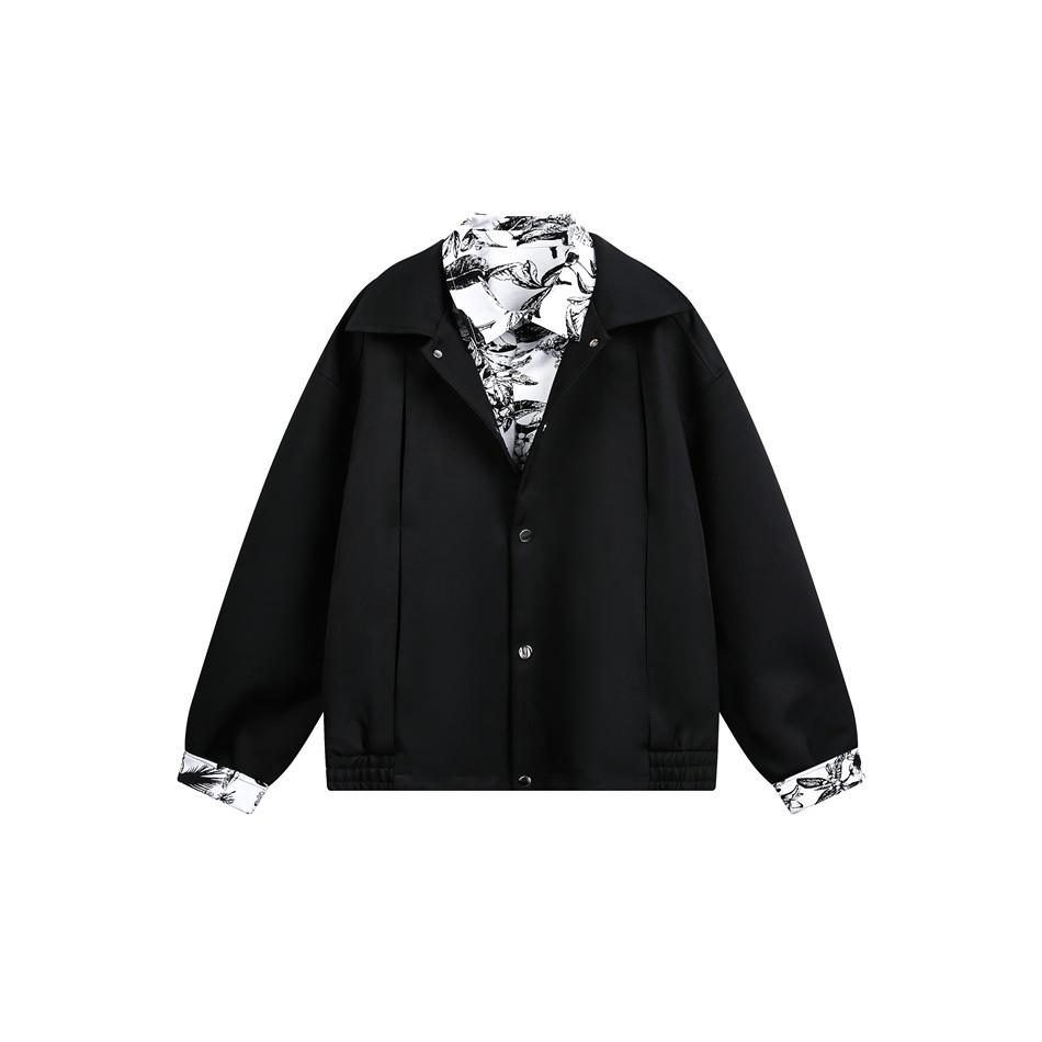 ACE Trendy Men s Loose Lapel Workwear Jacket - Cool Two-Piece Design, HJ5822 Medium чёрный