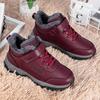 Lijian'an Cotton Shoes Mother Walking Shoes High-top Elderly Shoes Men and Women Middle-aged and Elderly Leather Surface Waterproof and Non-slip Snow