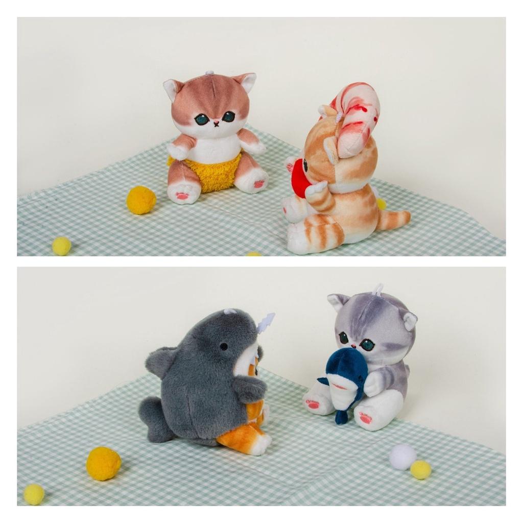 Mofusand Shark Cat Shrimp Plush Toy Pendant Japanese Cartoon Doll Bag Decoration Gift