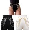Europen Metal Multilayer Chain Waist Chain With Water Drip Embellishments For Beachwear Women