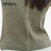 MO&Co. Women's Stretch Cotton Washed Rhinestone Short-Sleeve T-shirt