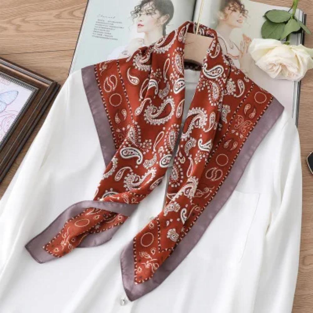 2025 Summer Luxury Brand Silk Scarf Square Women Shawls And Wraps Fashion Office Small Hair Neck Hijabs Foulard Scarves 70*70cm