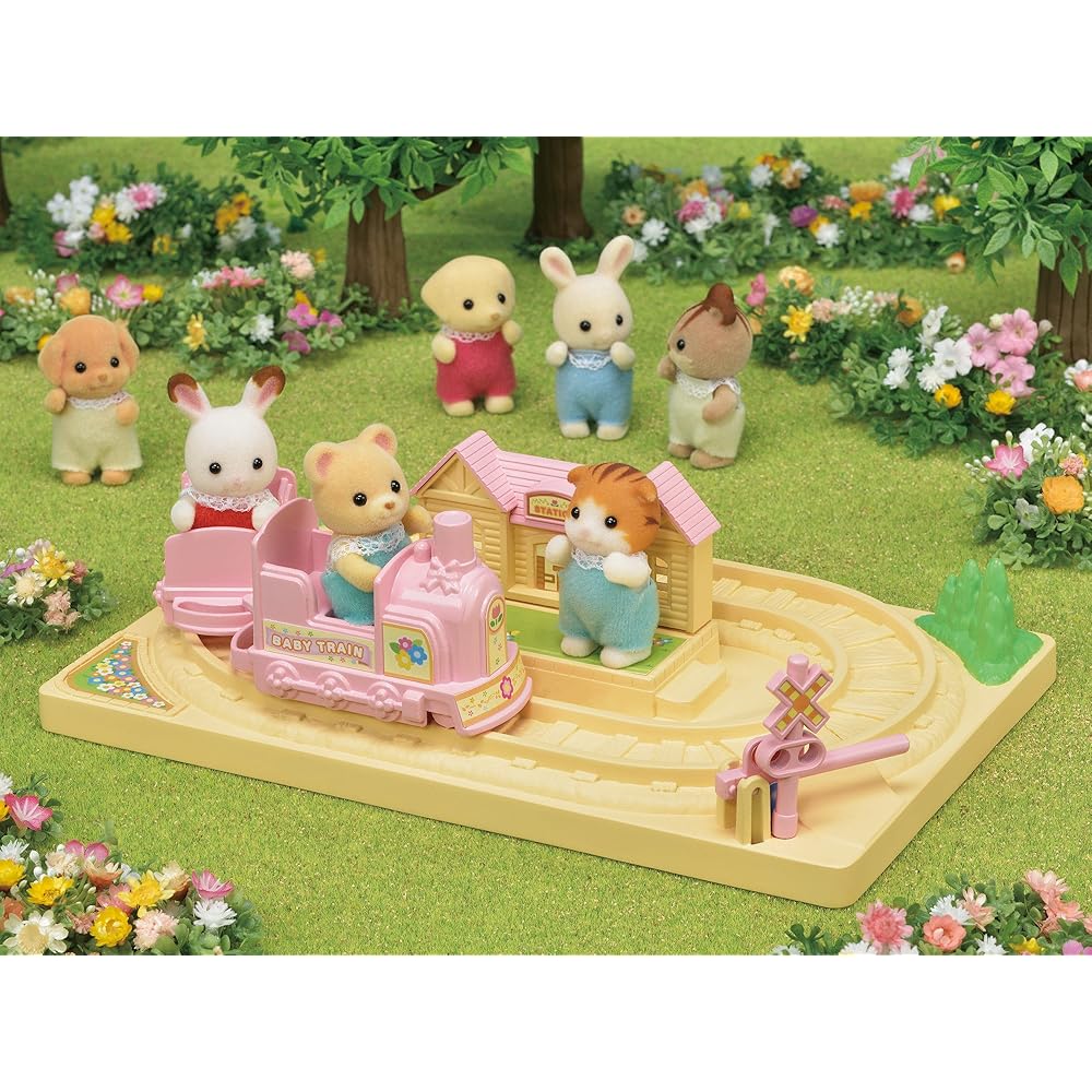 Sylvanian Families Toy Train Set S-65 with Playground Equipment for Ages 3 and Up Dollhouse Accessory