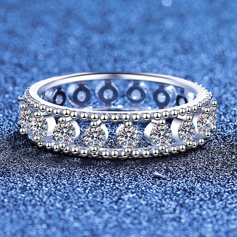 European-American S925 Silver Moissanite Star Micro-Inlay Ring – Luxury Fashion for Women