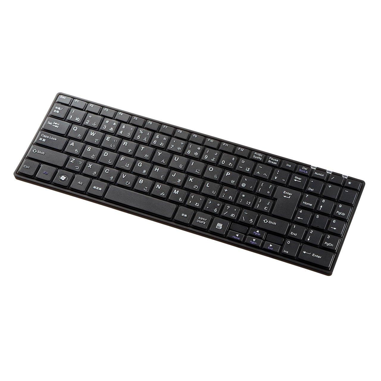 

Sanwa Direct Wireless Keyboard, Rechargeable, Compact, Quiet, USB Connection, Pantograph, Thin, Japanese Layout, with Numeric Keypad, Black,