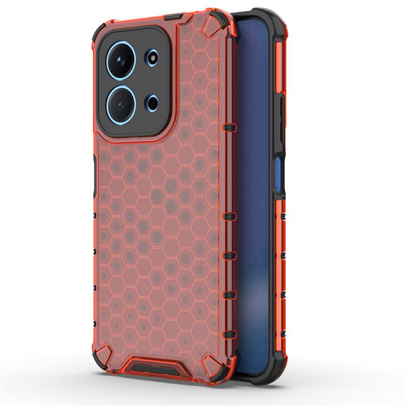 Transparent Phone Case For Xiaomi Poco C85 Anti-knock Honeycomb Armor PC Back Case For Poco C85 Cover For Poco C85 Case 6.9 Inch