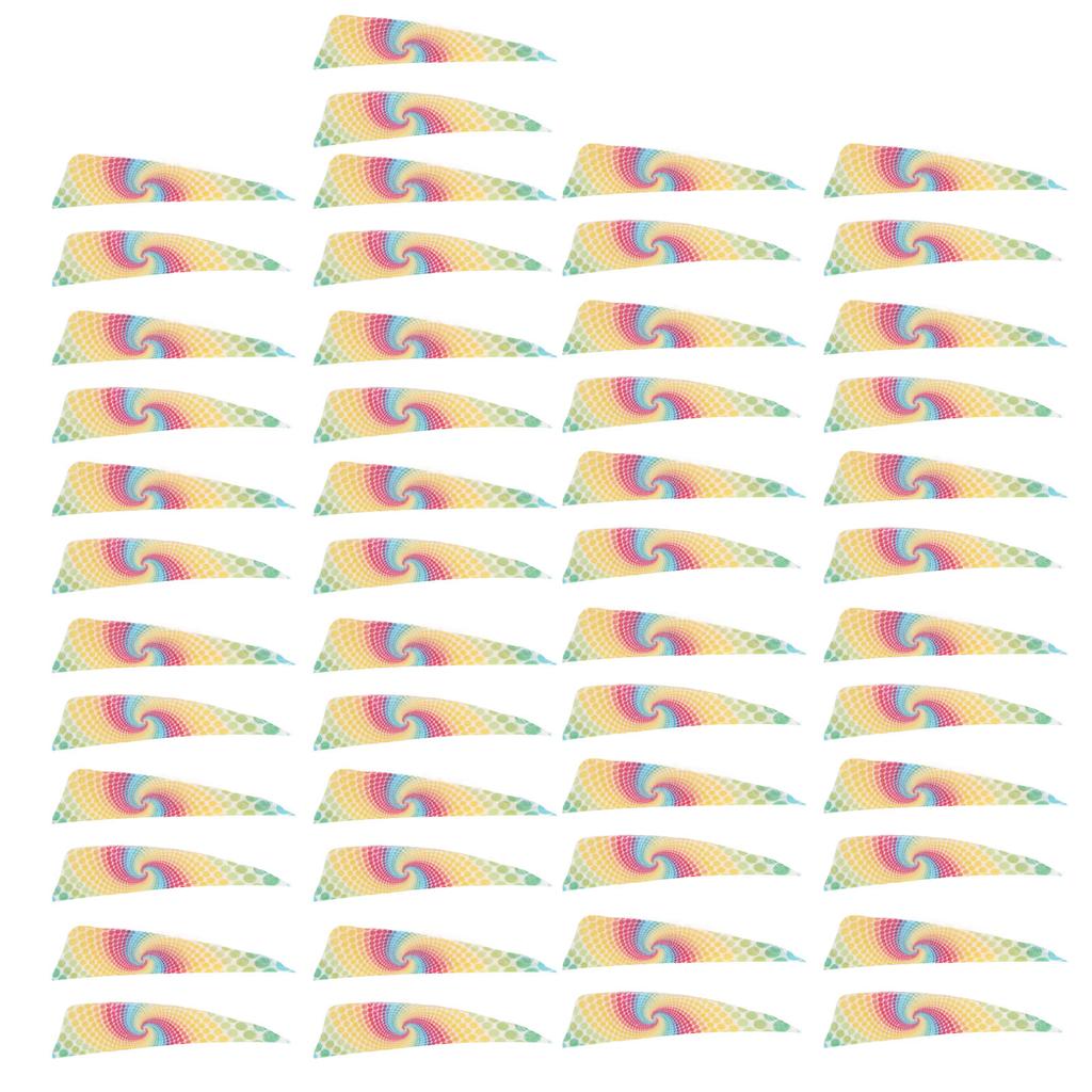 50Pcs Arrow Fletches Lightweight Fashionable Versatile 4inch Shield Feather Fletching for Archery DIY Double Sided