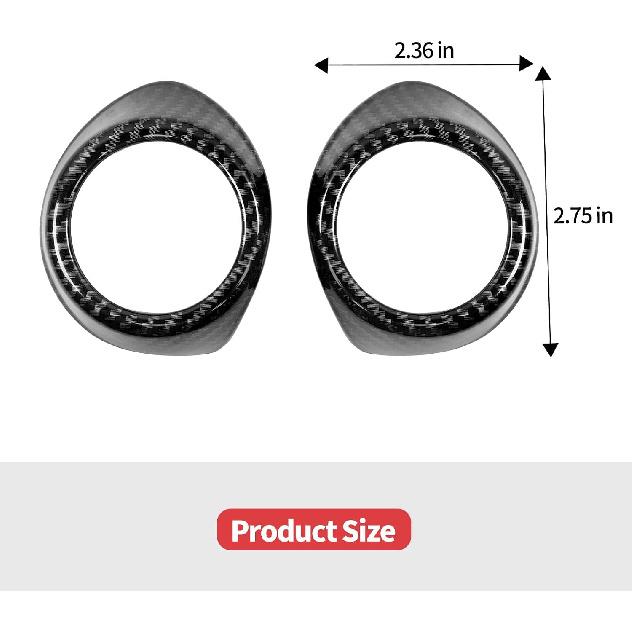 Jimen Compatible with Ford Mustang 2015-2018, 2PCS A-Pillar Speaker Cover Trim Ring (Carbon Fiber)