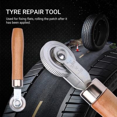 Reifen Flache Roller Glatte Roll Stabile Holz Griff Anti Korrosion Reifen Patch Roller Werkstatt