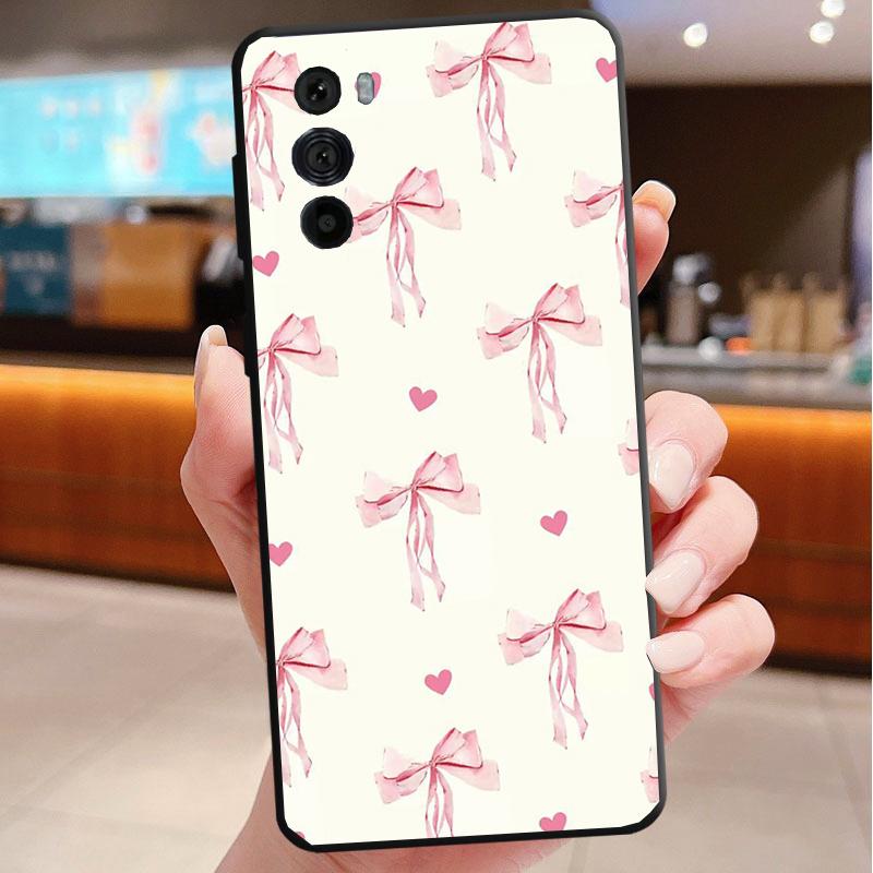 Pink Bow Tie Funda Phone Case For Motorola Edge 50 40 Pro 60 50 40 30 Ultra Neo Fusion Moto G Play G Stylus G Power G