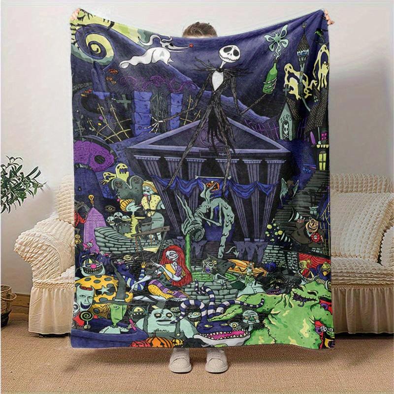 1pc. Halloween Nightmare Before Christmas Jack Skellington Blanket, Cozy Throw for Home Decor, Gift Idea, Seasonal Decoration, Perfect for C