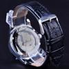 WINNER Blue Ocean Geometry Design  Transparent Skeleton Dial Mens Watch Top Brand Luxury Automatic Fashion Mechanical Watch Clock