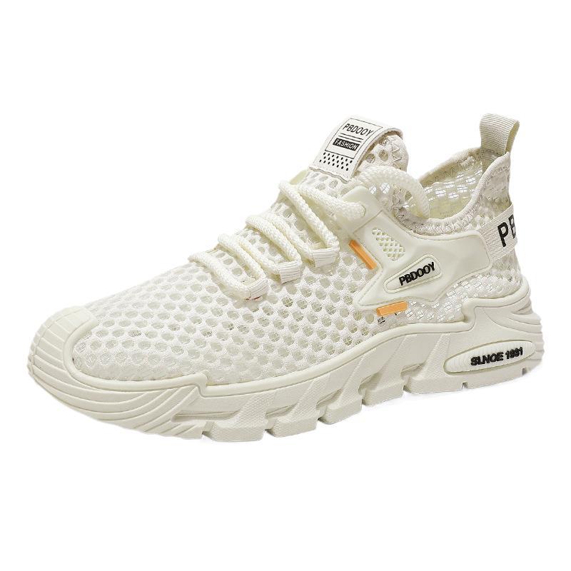 Coconut Men's Shoes Summer Breathable Fly-woven Mesh Shoes Men's Outdoor Sports Shoes Soft-soled Quick-drying Running Casual Shoes