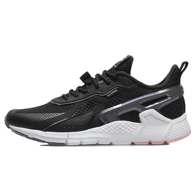 Li Ning Breathable Low Top Running Shoes Women's Black White AGLR102-2