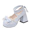 2025 Spring and Autumn New Platform Soft Girl Sweet Lolita Single Shoes Bow High Heel Mary Jane Shoes Women
