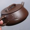 140ml Chinesische Yixing Lila Ton Teekanne Berühmte Handgefertigte Bambusblatt Zisha Teekanne Schönheit Tee-Infuser Kessel Teegeschirr Kundenspezifisch