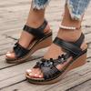 Women's Sandals 2026 New Wedges Heels Sandals For Summer Shoes Women Luxury Flower Sandalias Soft Heeled Summer Footwear