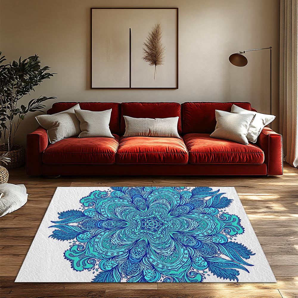 Boho Area Rug Washable Non Slip Modern Abstract Pattern Carpet Living Room Decor Home Accent Floor Mat Bedroom Rugs Hippie Rug