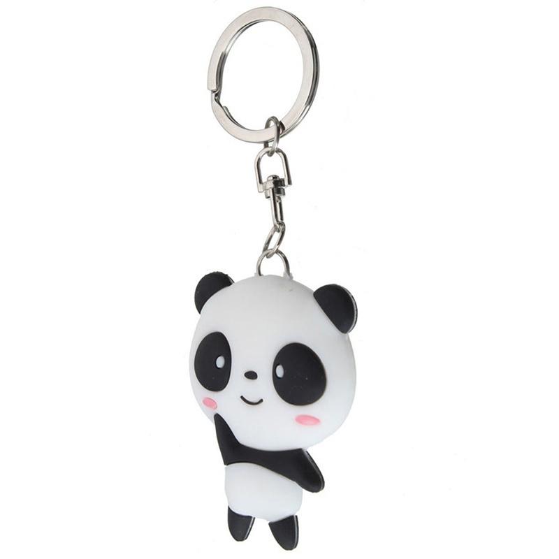 2 Stück Niedlicher Silikon Cartoon Panda Schlüsselanhänger Schlüsselring Tasche Kawaii Anhänger Schlüsselring Kette