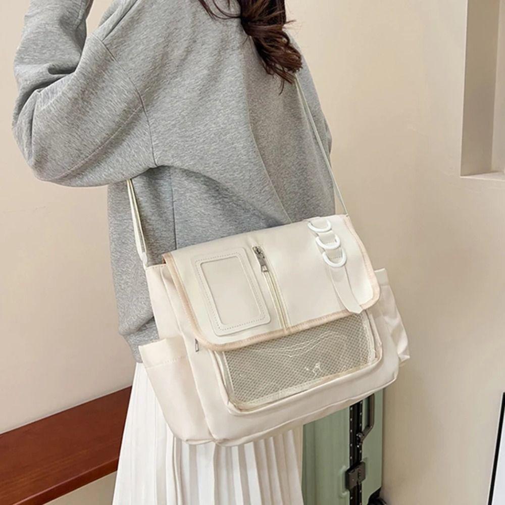 Japanische Harajuku Schultasche Unifarbene Umhängetasche Vielseitige Messenger Bag Damen