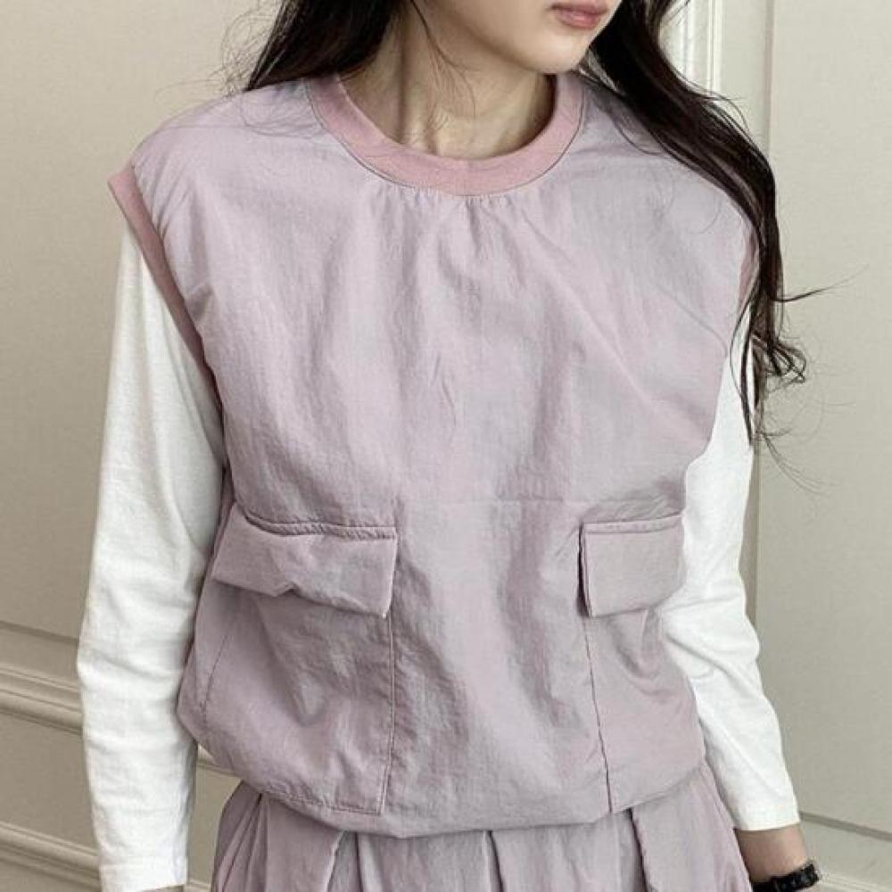 New Arrivals Open Run Anorak Vest Sleeveless Round Neck Two Pocket