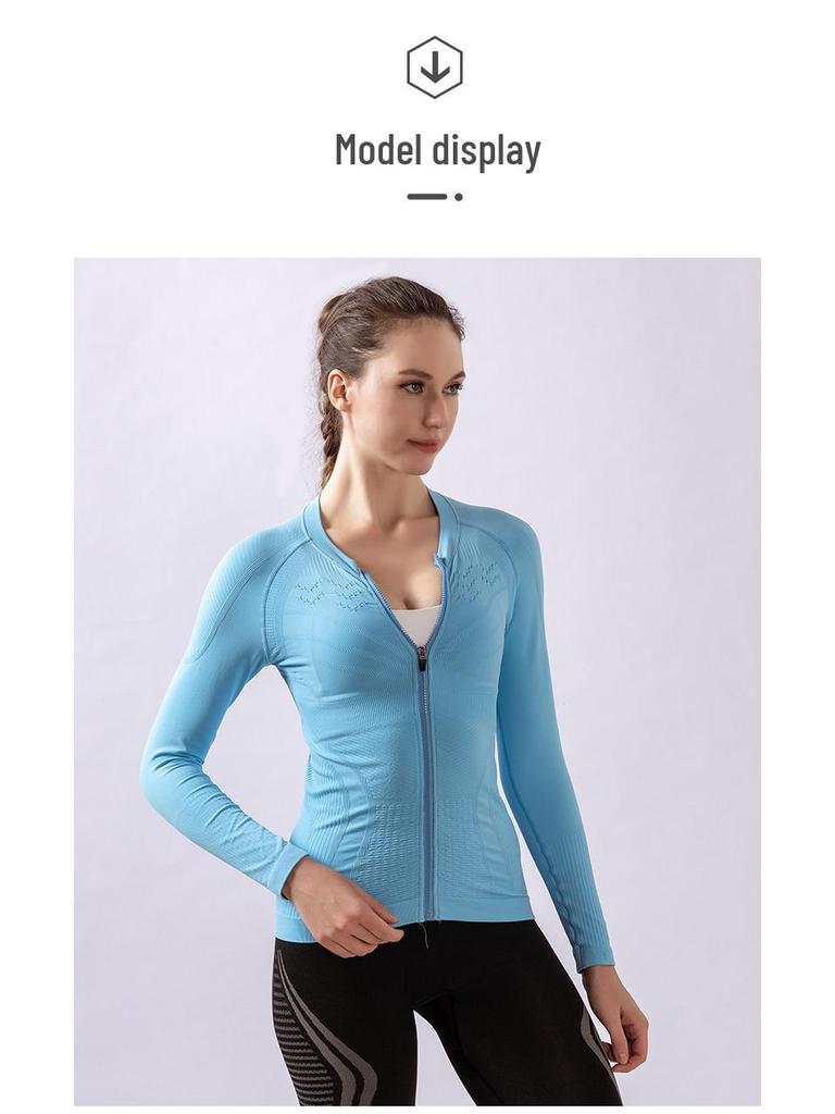 Women's Long Sleeve Cycling Jersey - Breathable, Sweat-Wicking, Zippered Sports Top for Outdoor Road and Mountain Biking