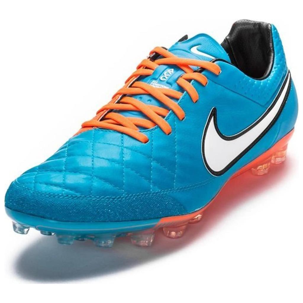 Nike Tiempo Legend 5 Round Toe Comfortable AG (Rubber Short Studs) Breathable Quick-Dry Soccer Shoes Men Soccer Shoes Blue Orange 631612-418
