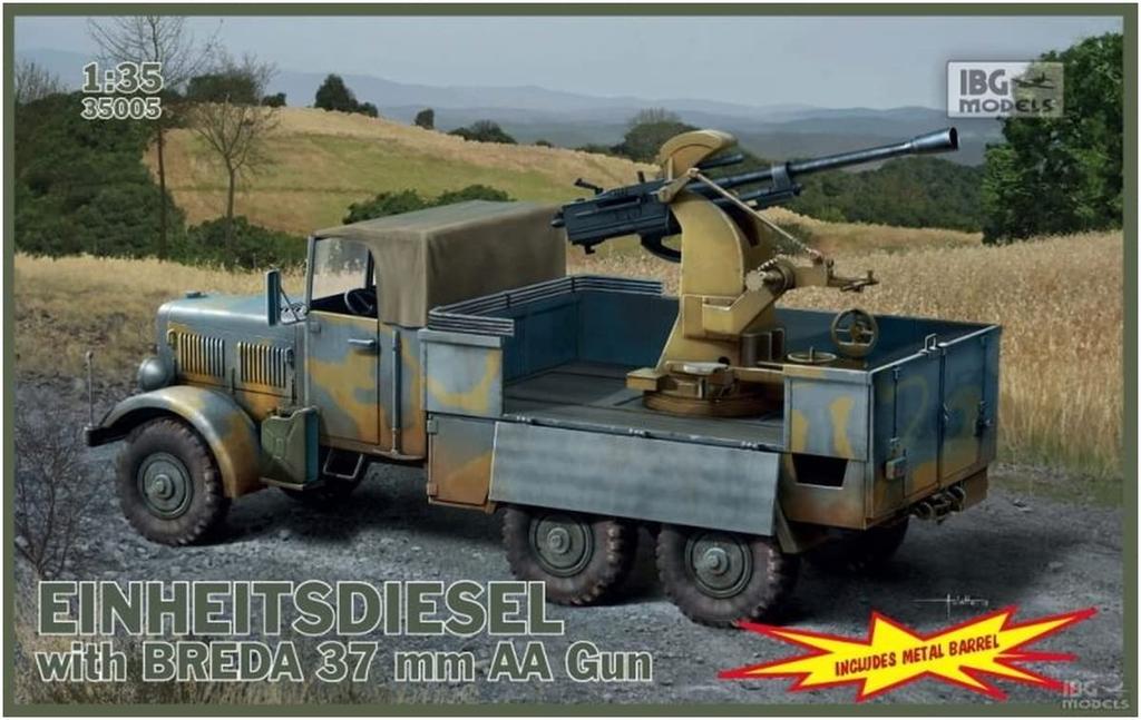 IBG 1/35 German Einheits Diesel Breda 37mm Anti-Aircraft Cannon Model Kit (PB35005)