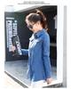 2025 Damen Slim Fit Langarm Denimhemd Mittellang BF-Stil