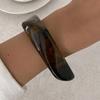 SHIXIN 3 Styles Retro Brown Irregular Resin Wide Bracelets for Women Boho Stackable Thick Acrylic Bracelet Bangles Party Jewelry