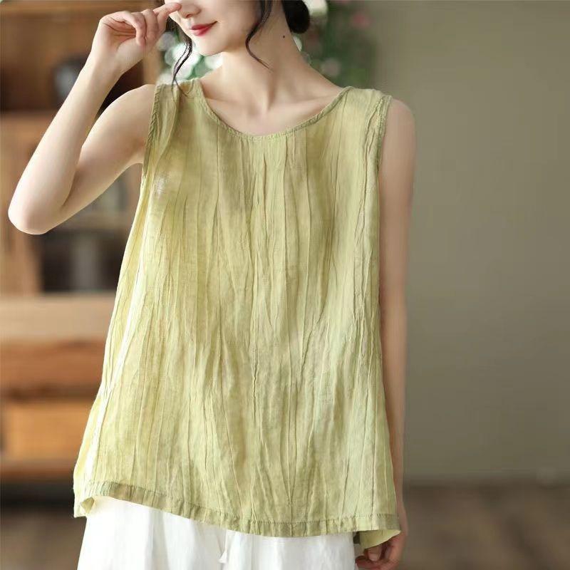 Womens Casual Slimming Round Neck Sleeveless Camisole Tank Top