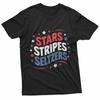 Stars Stripes Seltzers Patriotic Red White Blue T-Shirt