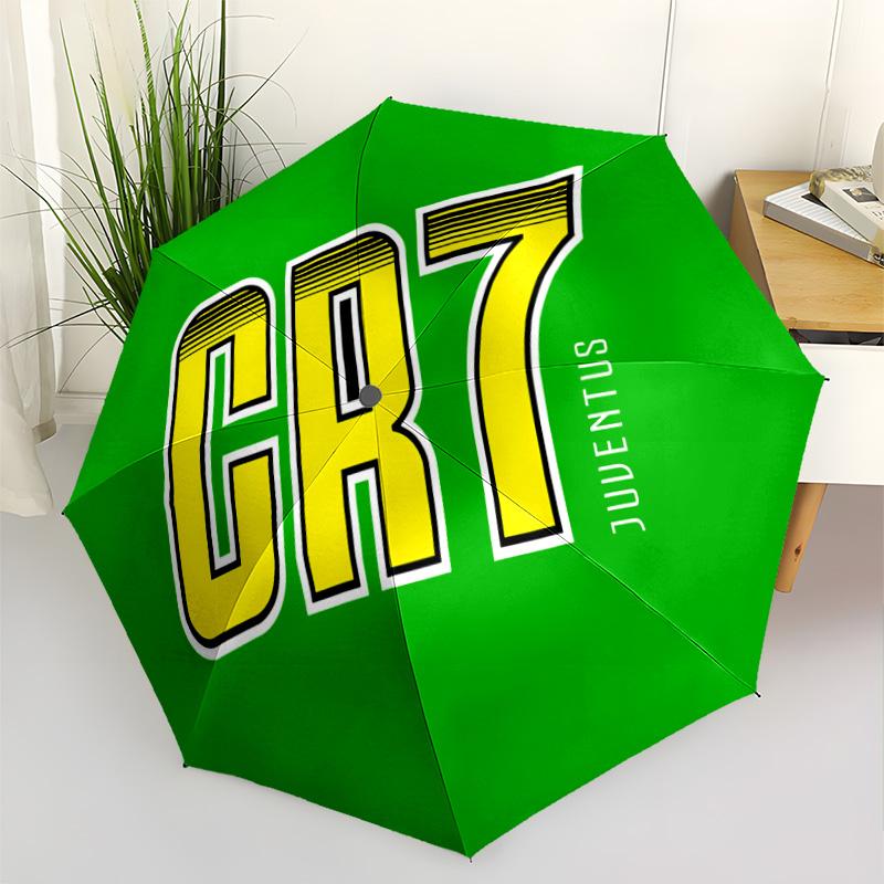 Ronaldo's Iconic Number Seven Automatic Umbrella Compact & Durable 8-Rib Design Foldable Design All-Season Umbrella for Travel Fashionable