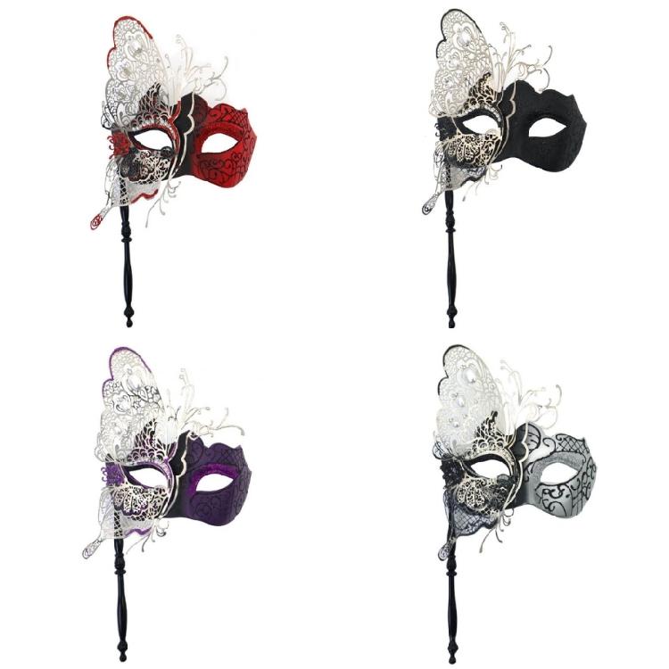 Lightweight Metal Butterfly Mask Handheld Cosplay Face Covering Roleplaying For Easy Costume Changes During Performances