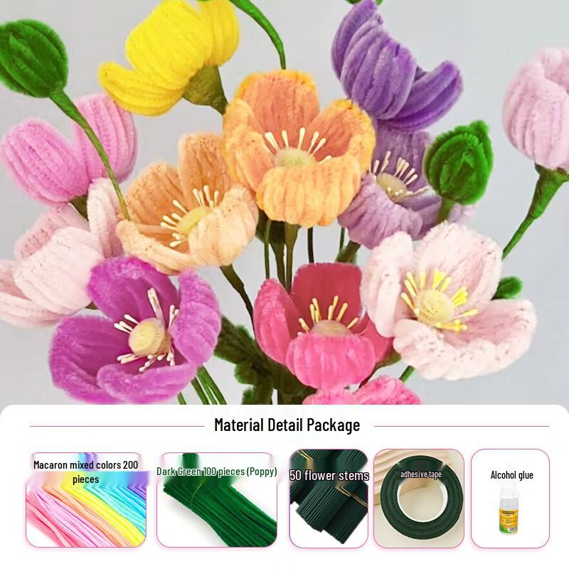 DIY Chenille Stick Flower Bouquet Kit