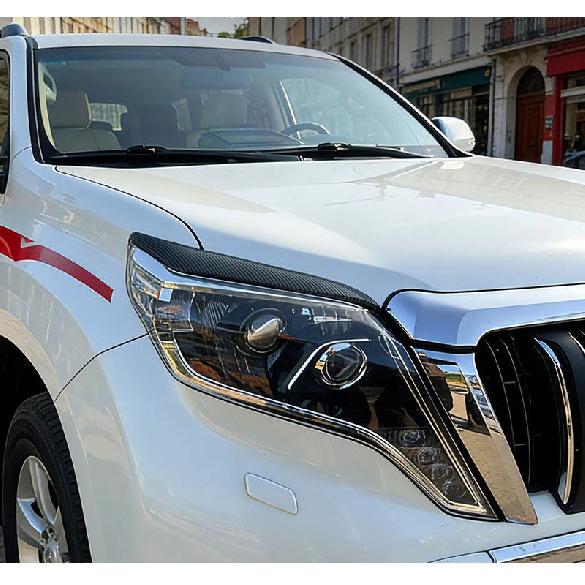 Headlight Eyebrow Trim For Toyota Prado 150 2014 2015 2016 2017 Front Lamp Brow Molding Strip Chrome Styling Car Exterior Parts
