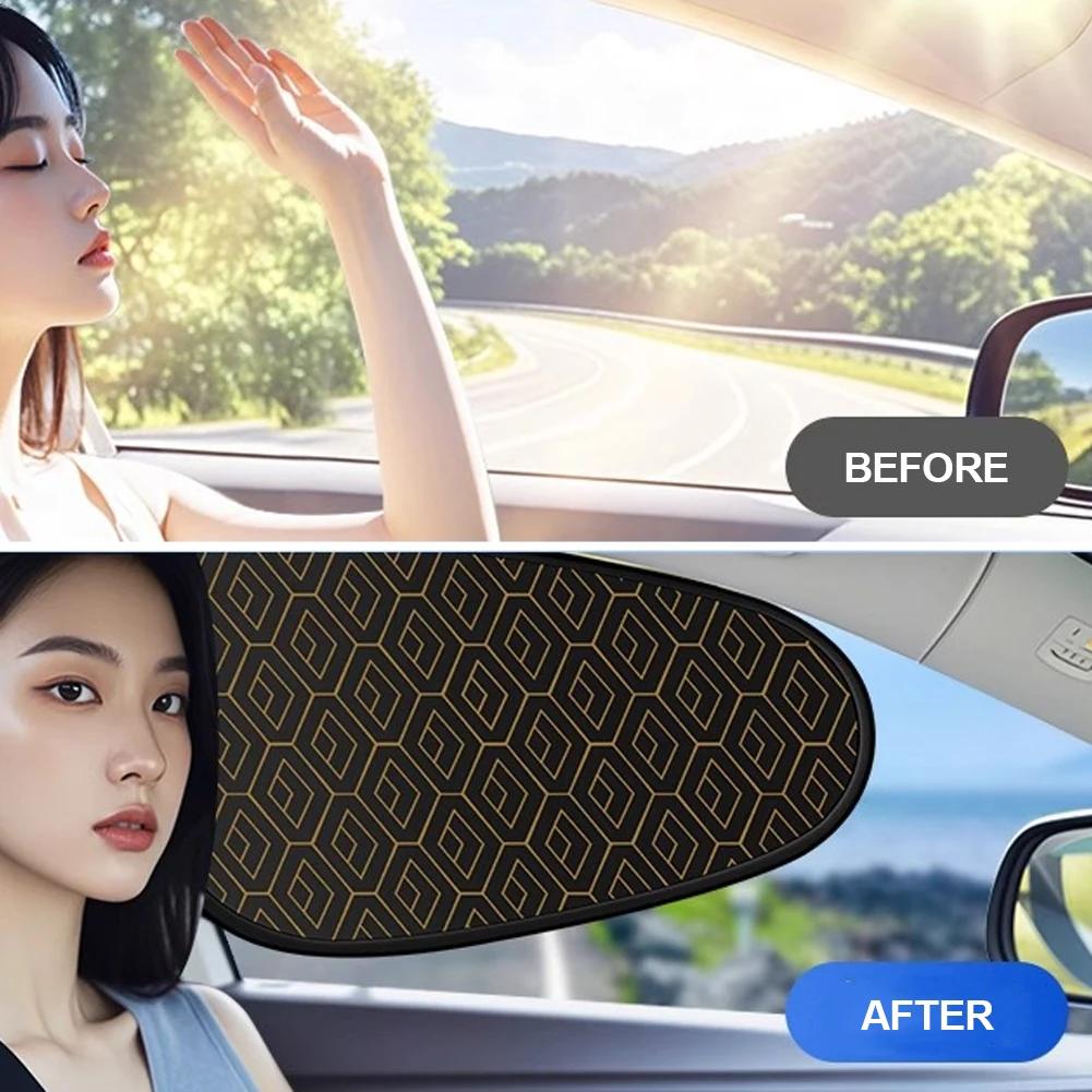 Electrostatic Curtain for Car Side Window Sun Protection Cover Foldable Car Sun Shade 99.9% UV Ray Blocking Window Heat Blocking