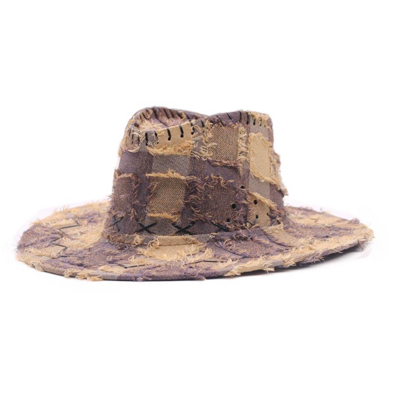 Western Cowboyhut Unisex Vintage Gewaschen Applikation Sonnenschutz Outdoor Reiterkappe TikTok Trendiger Straßenstil