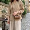 Trend Brown Mini Underarm Bag PU Zipper Retro Crossbody Bag Vintage Fashion Shoulder Bags Women