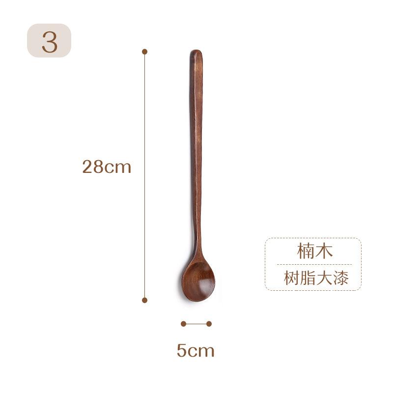 Japanese Home Living Kitchen Dining Rice Soup Desserts Condiment Honey Tea Scoops Wooden Spoons Long Handle Coffee Accessories