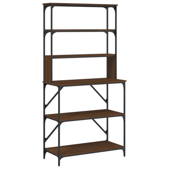 Support de boulanger - vidaXL - 6 niveaux - Bois d'ingénierie - Métal - Marron