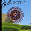 25.4cm 2D Yin Yang Flower Wind Spinner 360° Rotating Hook Laser-Cut Metal Mandala Decor Indoor Outdoor Gift