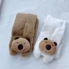 Lovely Plush Capybara Cartoon Scarf and Glove Set for Warmth Stylish Winter Wear Handwear and Neck Gaiter for Women Kids