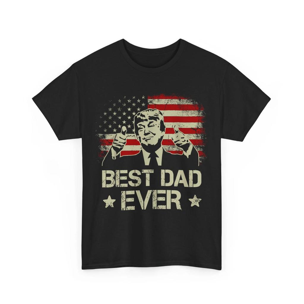 Best Dad Ever USA Flag Donald Trump T-Shirt, Father's Day Men Vintage Shirt