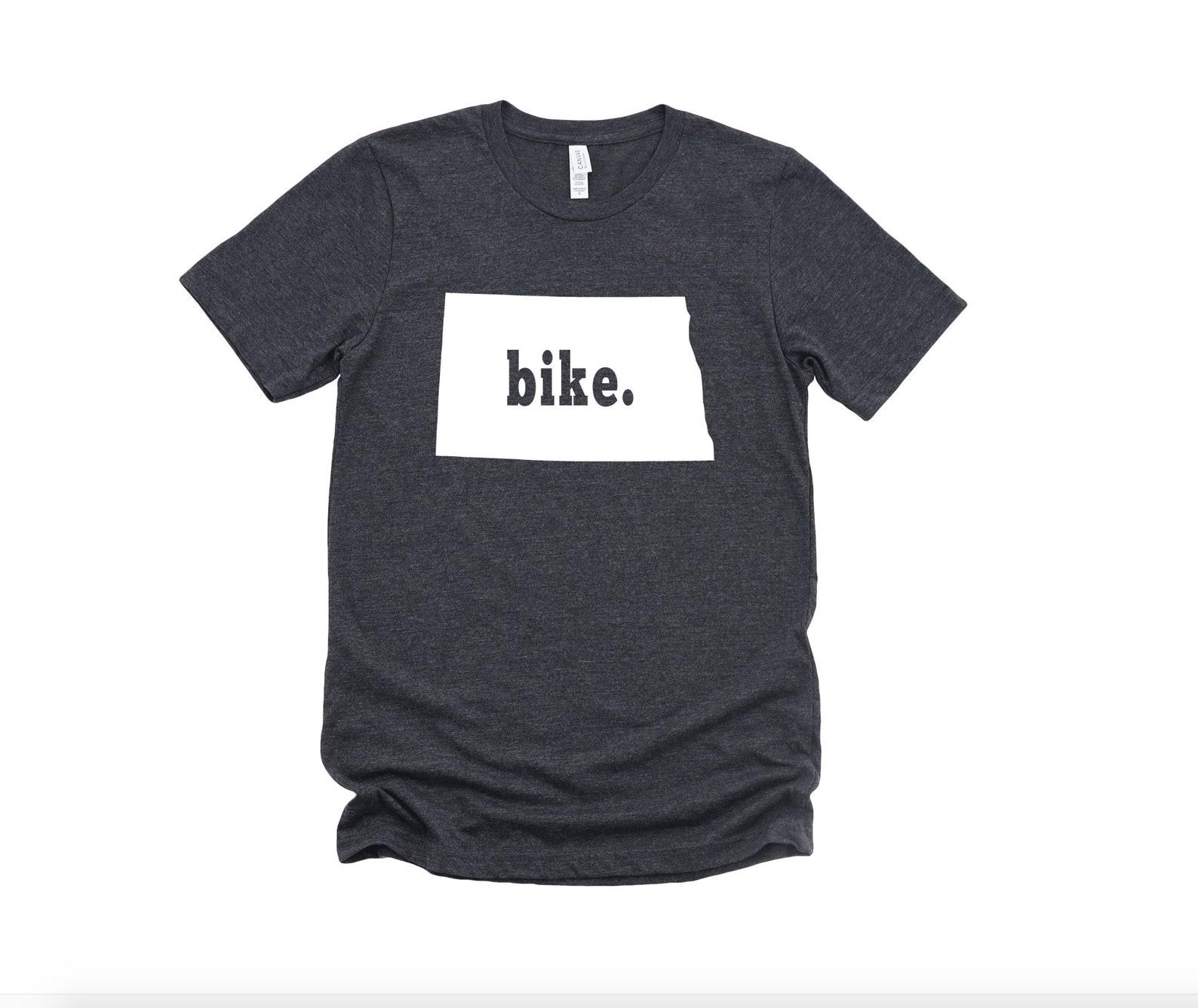 Bike North Dakota Unisex Graphic Tee, Short Sleeve, ND Shirt, Bicycle, Bike Rider M
