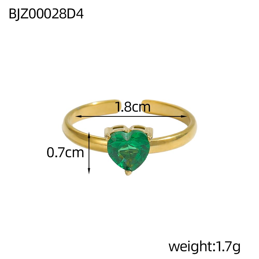 CARLIDANA Minimalist Colourful Cubic Zircon Rings Jewelry Stainless Steel Gold Plated Hot Sale Heart Star Open Rings for Women